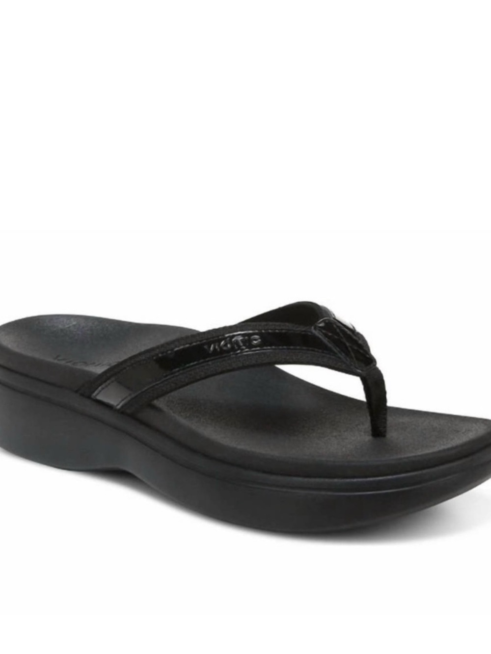 VIONIC High Tide II Black Flip flops Platform Sandals Orthotic